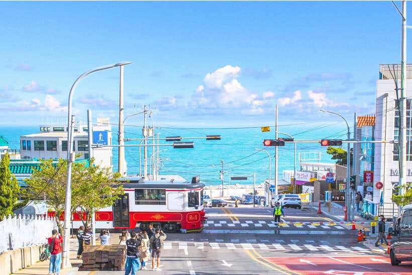 Busan: Full-Day City Tour with Taejongdae, Gamcheon & More - Taejongdae’s cliffs and the Danubi Train