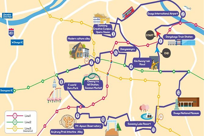 Daegu Hop on Hop off City Tour Bus Discount Ticket (내국인불가) - Timing, delays, and the best way to plan your day