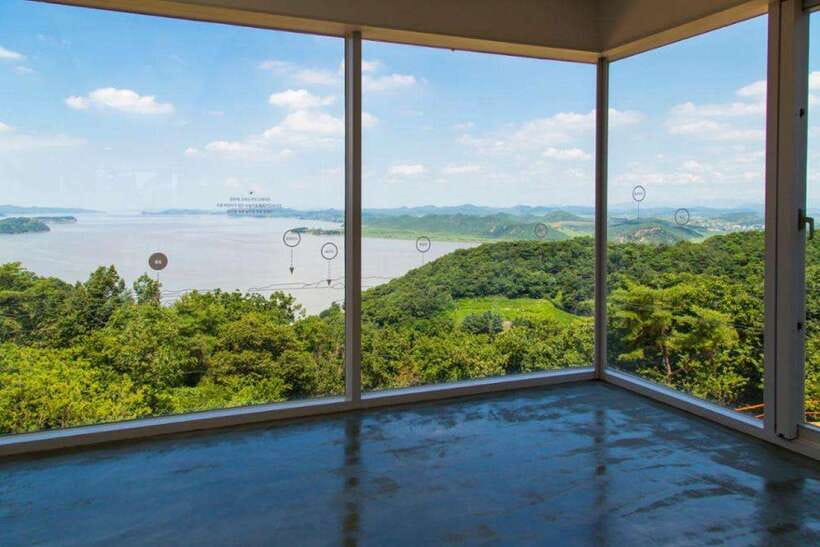 From Seoul: Aegibong Starbucks Observatory & DMZ View - Aegibong Peace Park, history beside the river