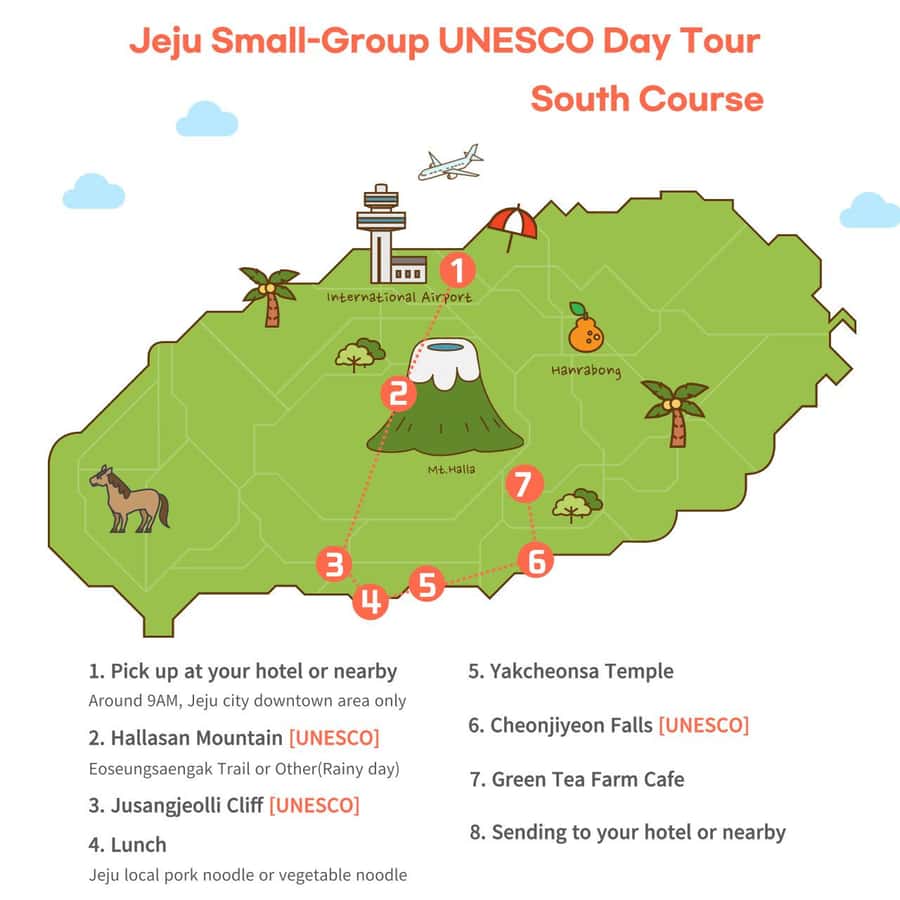 Jeju Premium Small Group UNESCO Day Tour - South - Morning pickup and the advantage of a small van