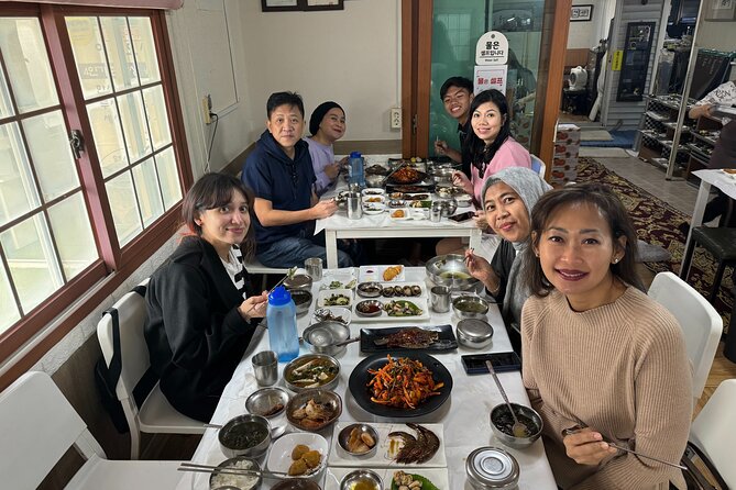 Korean BBQ with People in Busan - The BBQ meal: pork belly, jowl, neck, and more