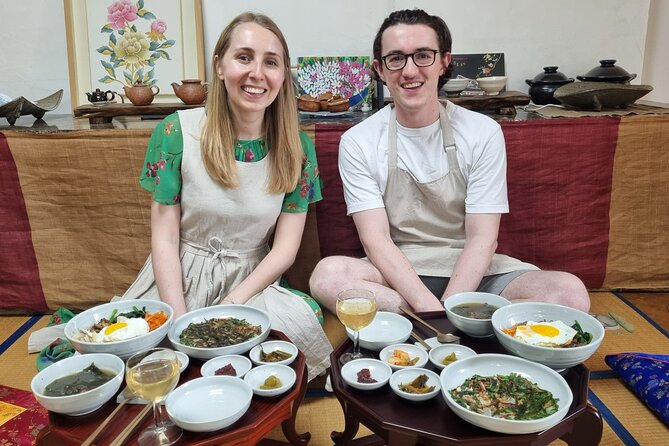 Korean cooking class in Haeundae, Busan - Bibimbap, seaweed soup, and Korean pancakes