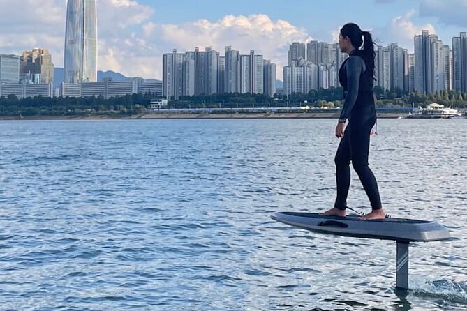 Seoul : Efoil & Windsurf Experiences in Han River - Seoul Tower and Lotte Tower from the water